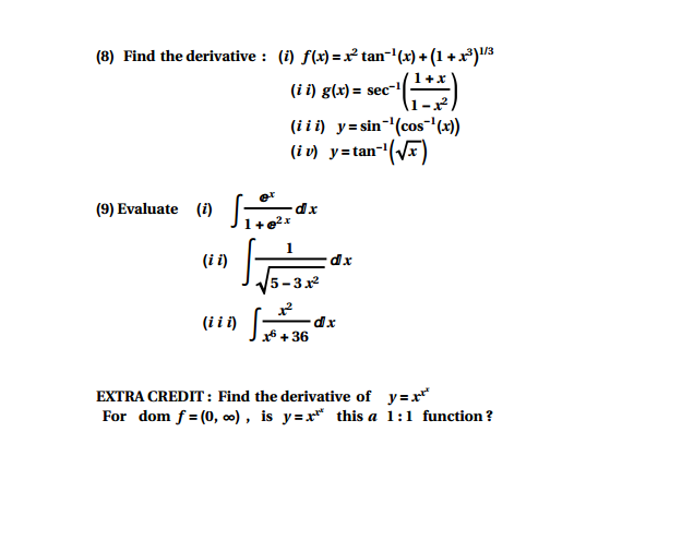 Find The Derivative I F X X 2 Tan 1 X 1 Chegg Com