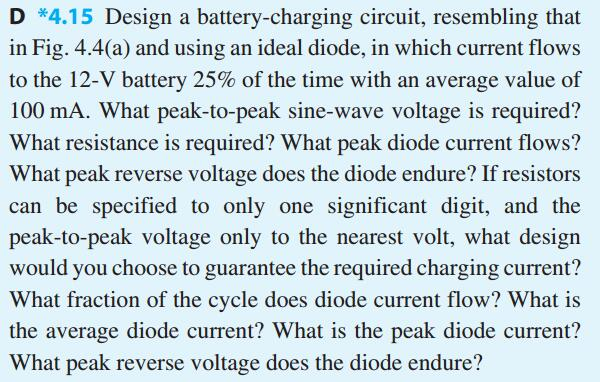 Design a battery-charging circuit, resembling that