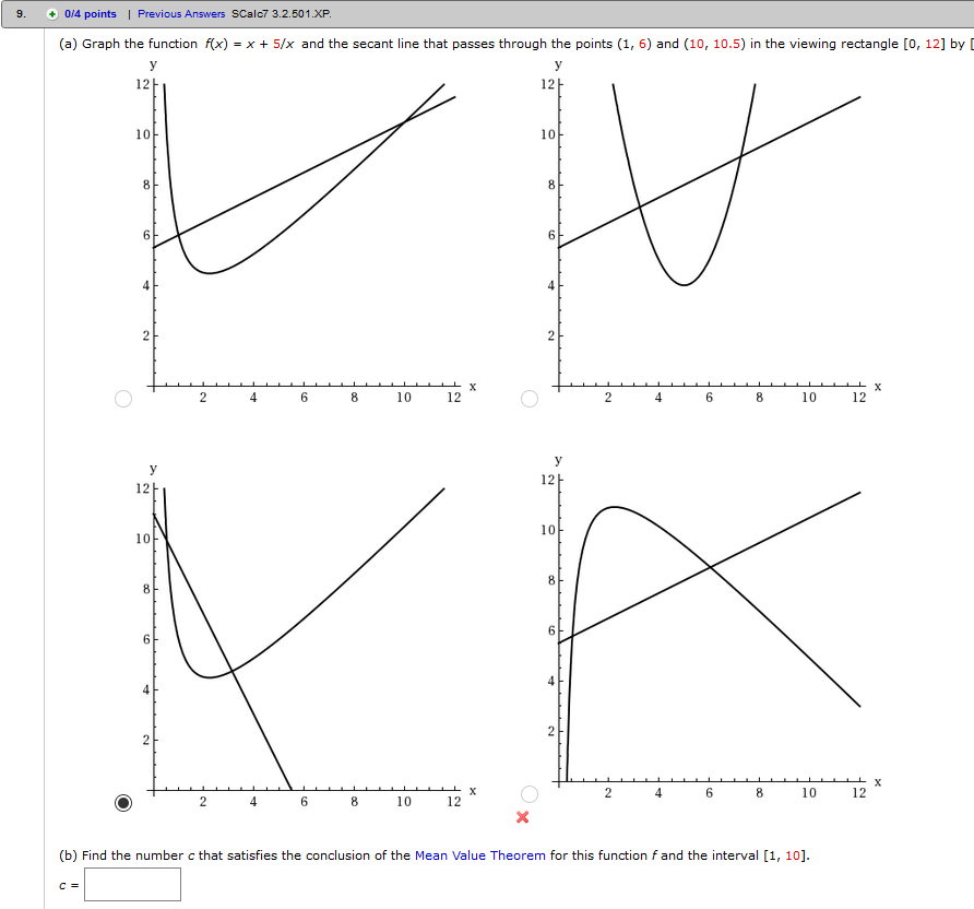 Solved Graph The Function F X X 5 X And The Secant Line Chegg Com