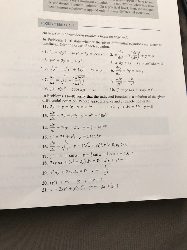 Solved The Given Differential Equations Are Linear Or Chegg Com