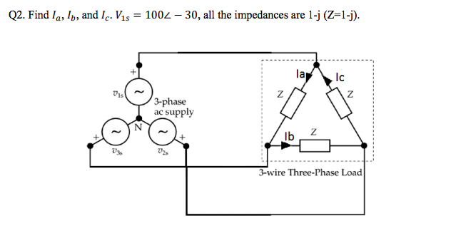 Solved Q2 Find La Ib And Ic Vs 1002 30 All The Imped Chegg Com