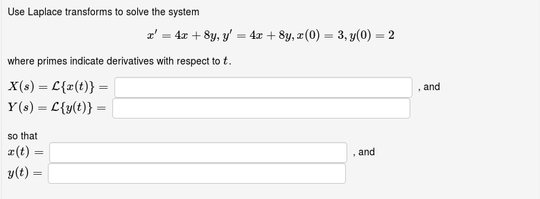 Solved Use Laplace Transforms To Solve The System Where P Chegg Com