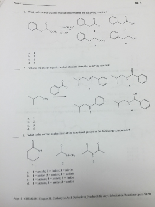 Solved What Is The Major Organic Product Obtained From Th