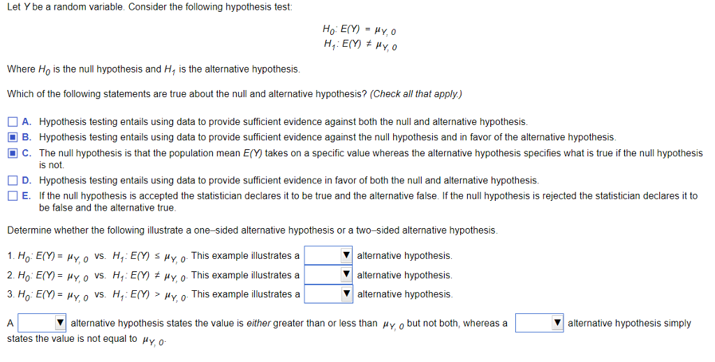 Solved Let Y Be A Random Variable Consider The Following Chegg Com