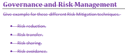 Go vernance and Risk Management
