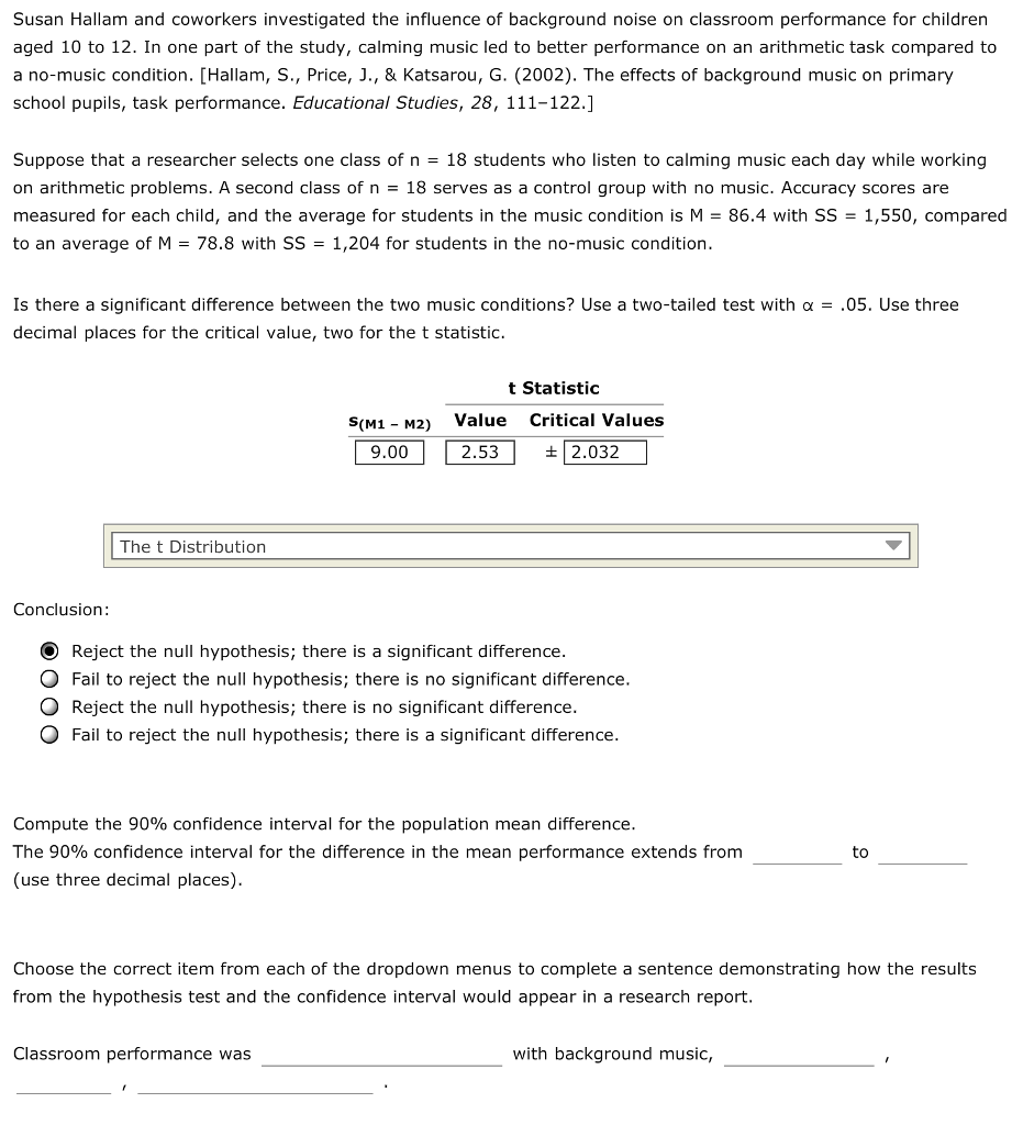 Solved Susan Hallam and coworkers investigated the influence 