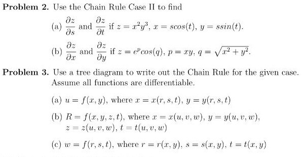 Solved Problem 2 Use The Chain Rule Case Ii To Find 02 A Chegg Com