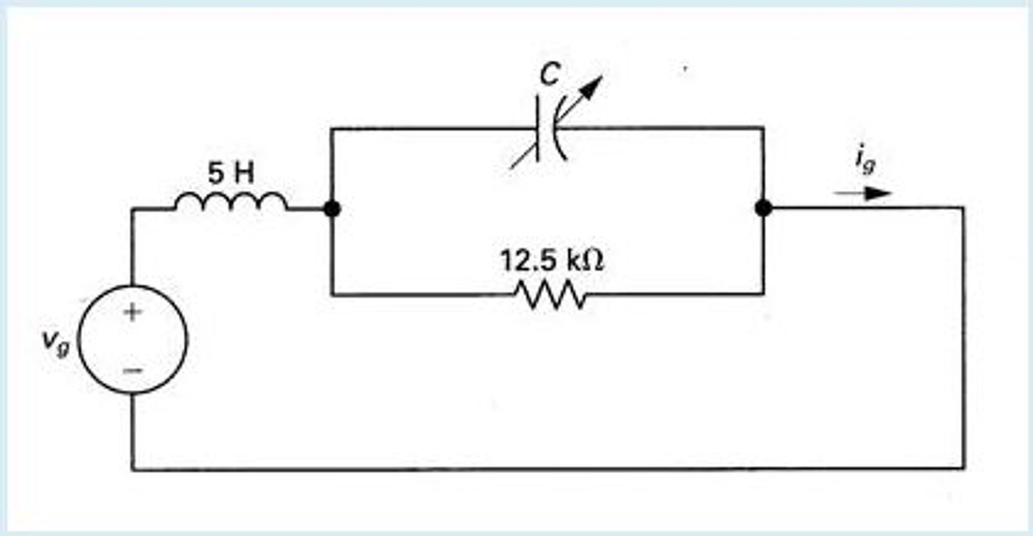 Solved Given Vg T 250 Cos 1 000 T V The Variable Ca Chegg Com