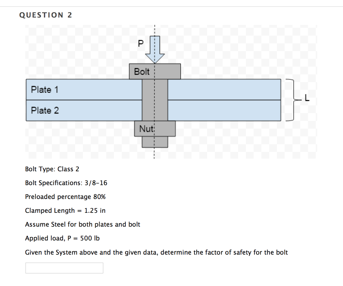 Solved Bolt Type Class 2 Bolt Specifications 38 16 Pre