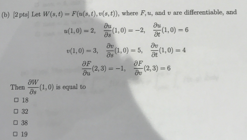 Solved B 2 Pts Let W S T F U S T V S T Where F U Chegg Com