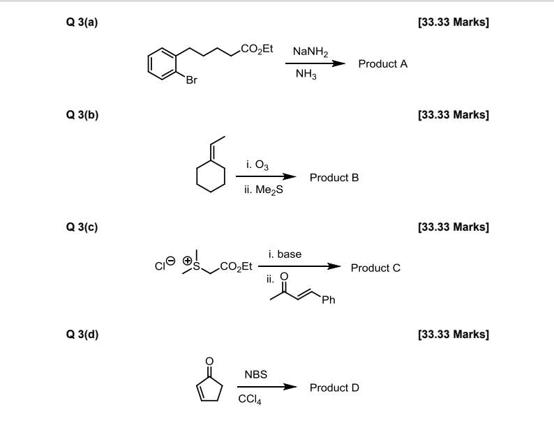 Solved 33 33 Marks Q 3 A Co2et Nanh2 Product A Nh3 Br Chegg Com