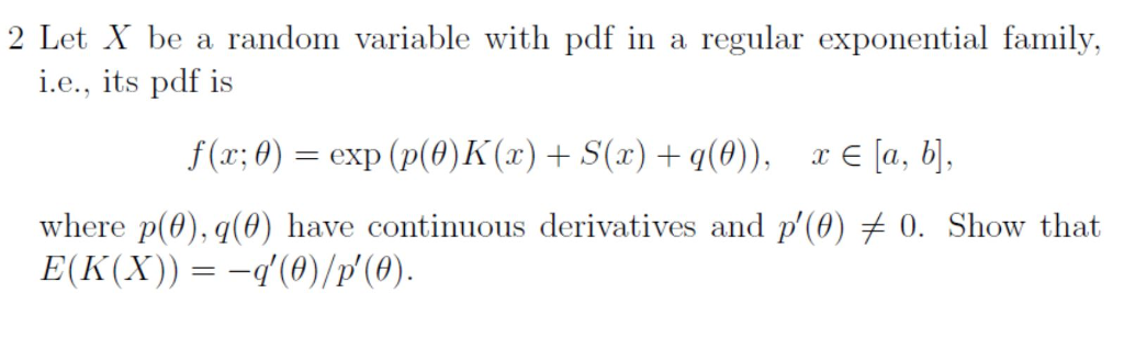 Solved Let X Be A Random Variable With Pdf In A Regular E Chegg Com
