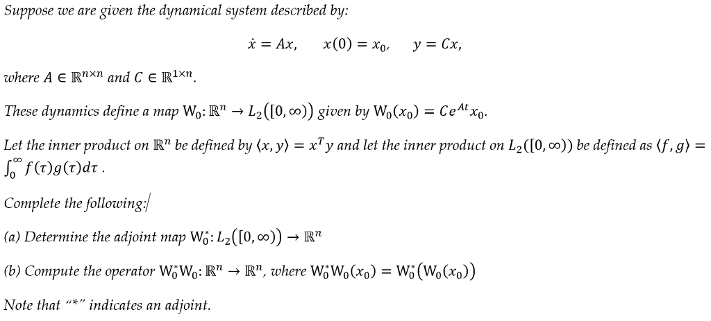 Suppose Toe Are Given The Dynamical System Describ Chegg Com