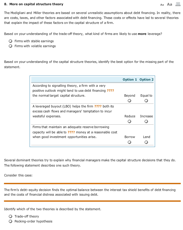signalling theory of capital structure signalling theory of capital structure