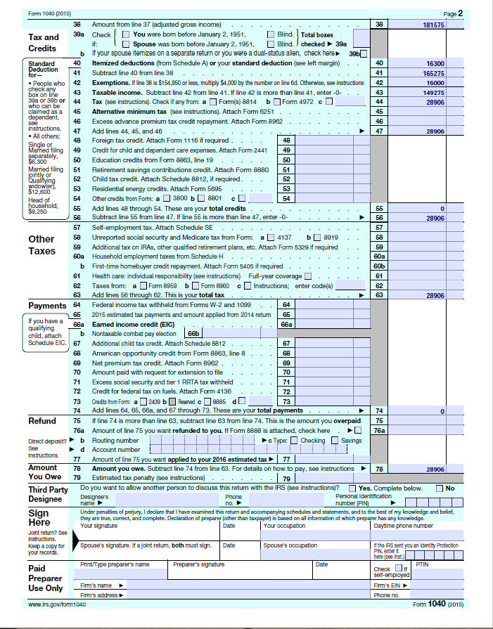 Explain Each Point On The 1040 Form And 1040a Deta