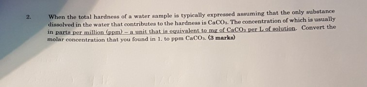 how to calculate ppm of caco3 in your water samplke