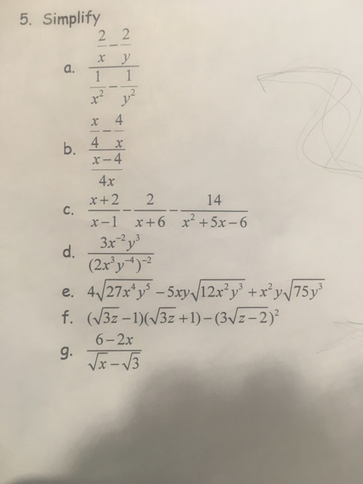 Simplify 2 X 2 Y 1 X 2 1 Y 2 X 4 4 X X 4 4x Chegg 