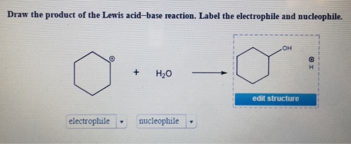 Draw the product of the Lewis acid-base reaction.