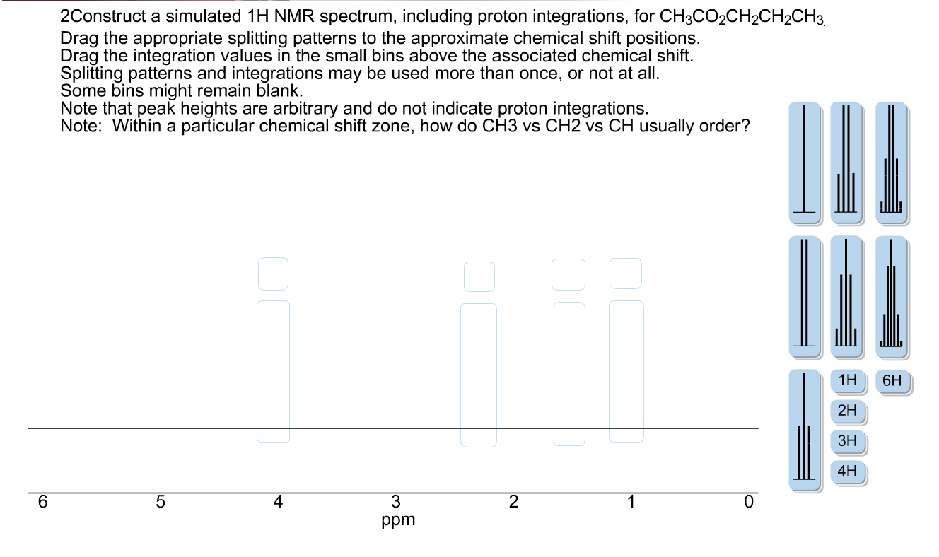 Solved Construct A Simulated 1H NMR Spectrum, Including P