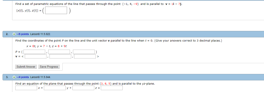 Solved Find A Set Of Parametric Equations Of The Line Tha Chegg Com