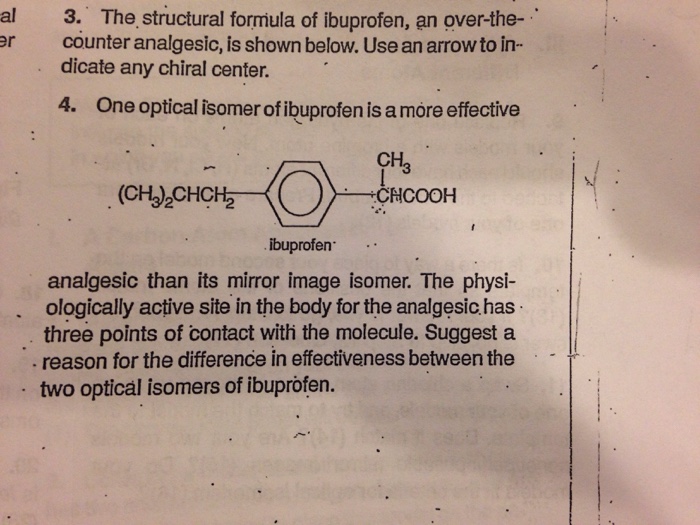 The Structural Formula Of Ibuprofen An Chegg 