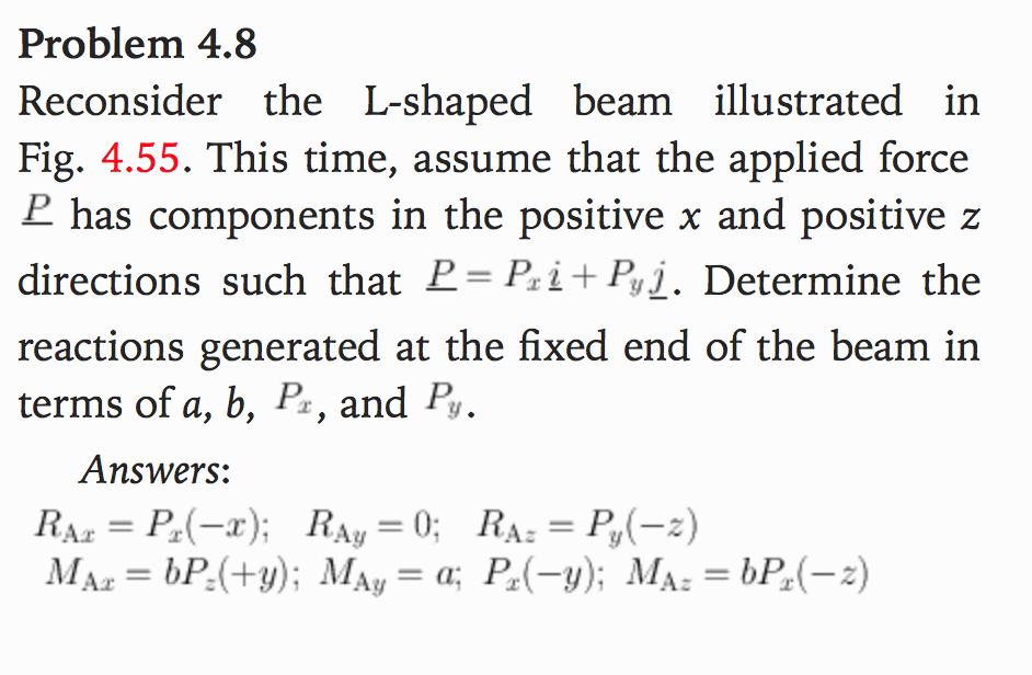 Solved Problem 4 8 Reconsider The L Shaped Beam Illustrat Chegg Com