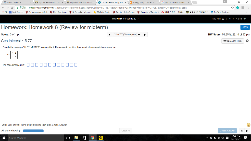 Do mymathlab homework
