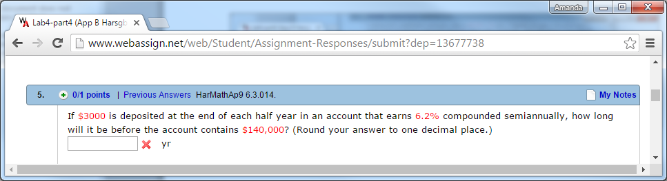 Solved If 3000 Is Deposited At The End Of Each Half Year Chegg Com