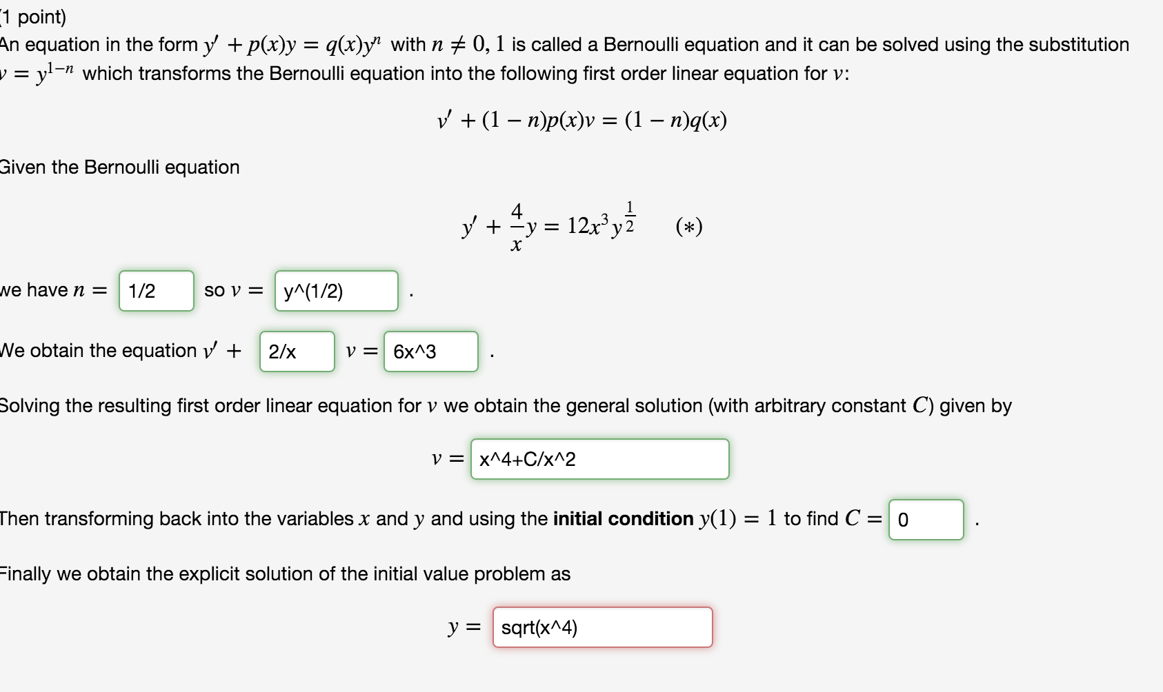 Solved An Equation In The Form Y P X Y Q X Y N Wi Chegg Com