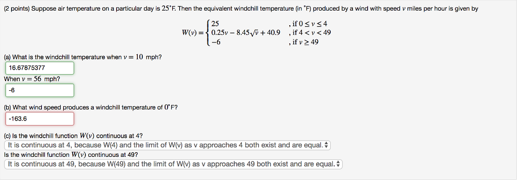 Solved B What Wind Produces A Windchill Temperature Of 0 Chegg Com