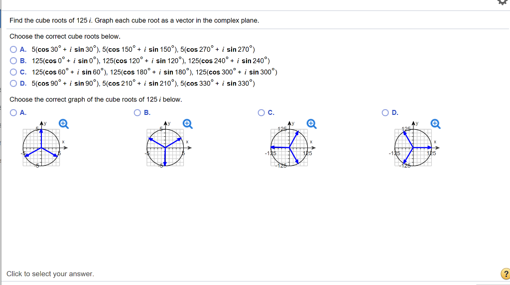 Solved Find The Cube Roots Of 125 I. Graph Each Cube Root