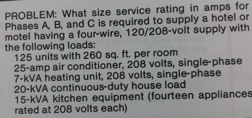 Solved What Sixe Service Rating In Amps For Phases A B And Chegg Com