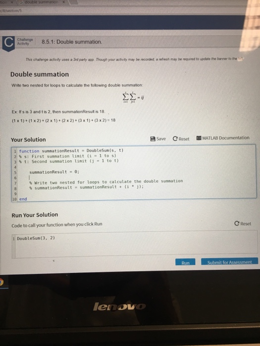 Solved Write Two Nested For Loops To Calculate The Follow