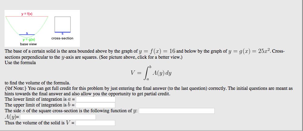 Solved The Base Of A Certain Solid Is The Area Bounded Ab Chegg Com