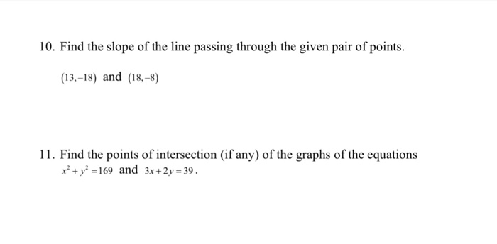 Solved Find The Slope Of The Line Passing Through The Given Chegg Com