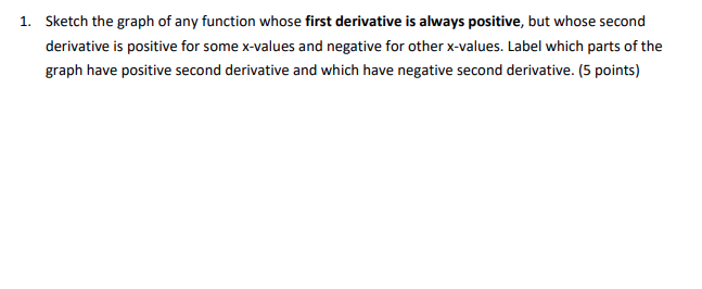 Solved Sketch The Graph Of Any Function Whose First Deriv