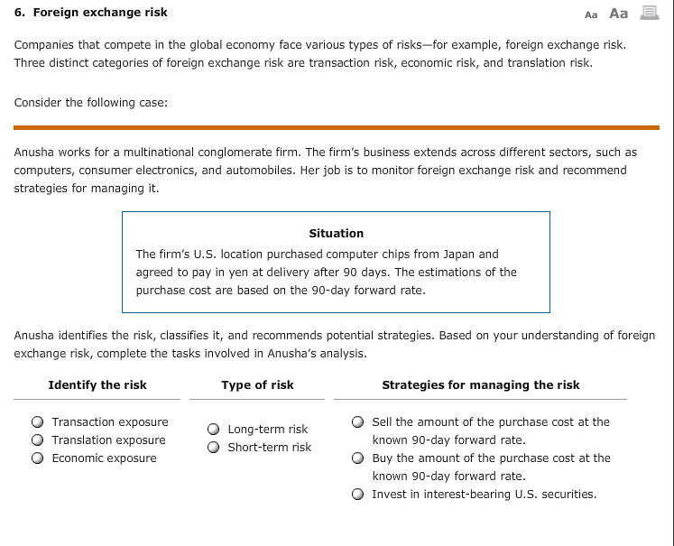 Solved 6 Foreign Exchange Risk Aa Aa Companies That Comp - 