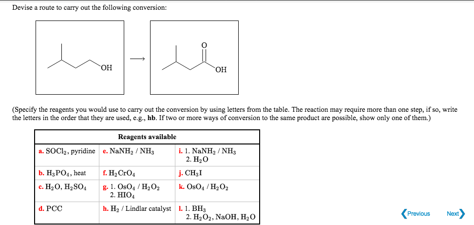 Solved Devise A Route To Carry Out The Following Conversi Chegg Com