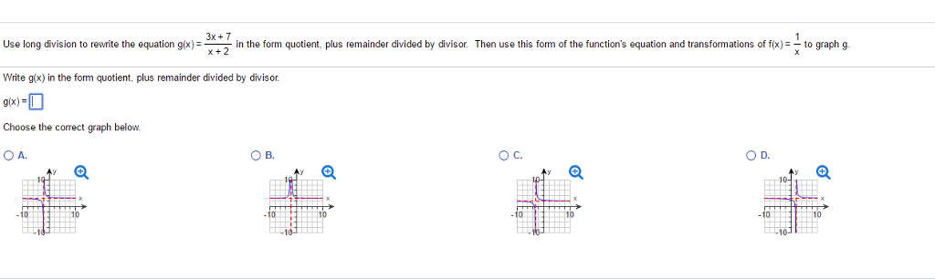 Solved Use Long Division To Rewrite The Equation G X 3 Chegg Com