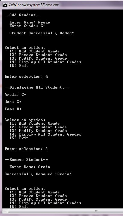 Question & Answer: Write a program that keeps a dictionary in which both keys and values are strings - names of students and their course grades. Your program should prompt the..... 5