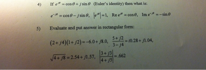 Solved If E J Theta Cos Theta J Sin Theta Euler S Chegg Com