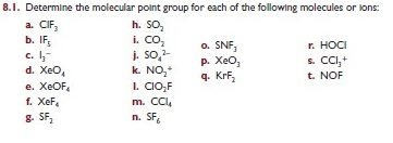 Solved Determine The Molecular Point Group For Each Of Th Chegg Com