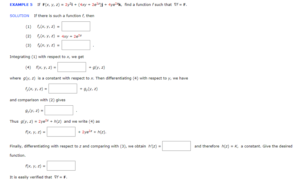 Solved Example 5 If F X Y Z 2y 4xy 2e22 J 4ye2k F Chegg Com