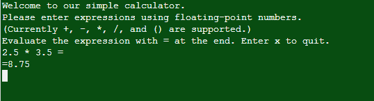 Answered! /* This file is known as calculator02buggy.cpp I have inserted 5 errors that should cause this not to compile... 1