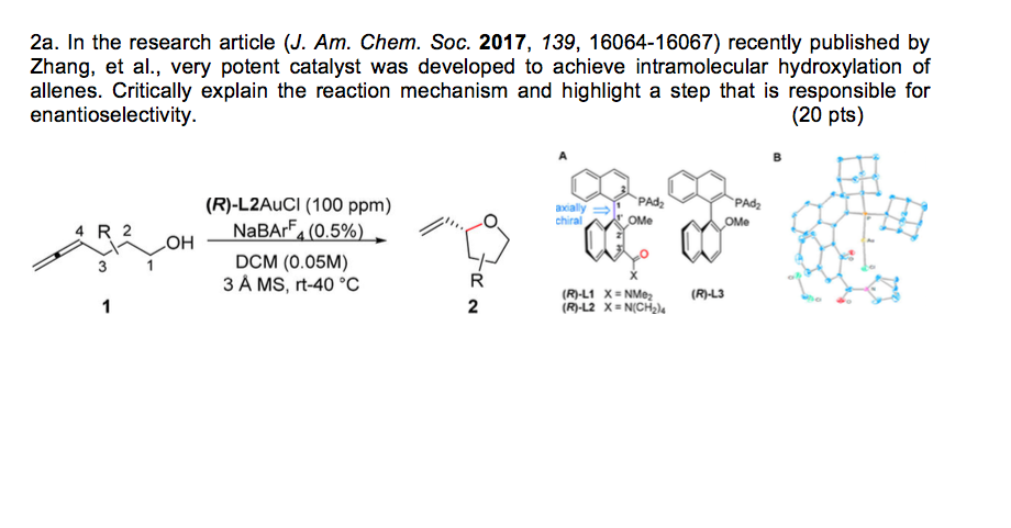 Solved 2a In The Research Article J Am Chem Soc 1 Chegg Com