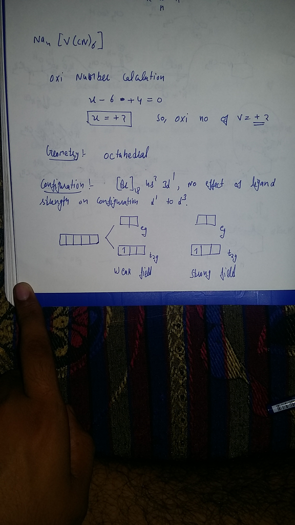 Question & Answer: The compound Na[V(CN)] is paramagnetic. Determine the oxidation number of vanadium,..... 1