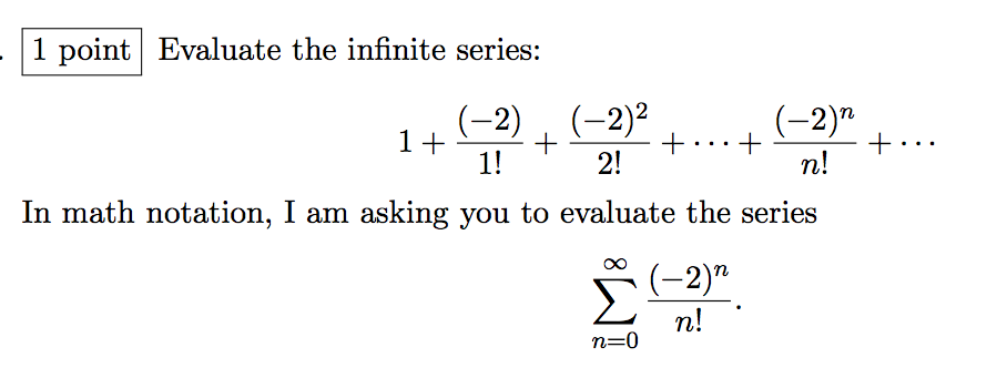 Worksheet on exploration of convergence and divergence of an infinite series picture