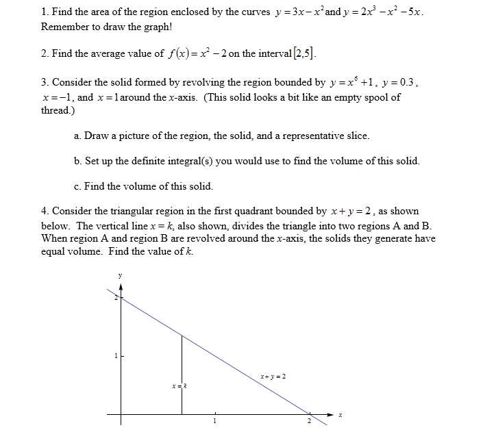 Find The Area Of The Region Enclosed By The Curves Y Chegg Com
