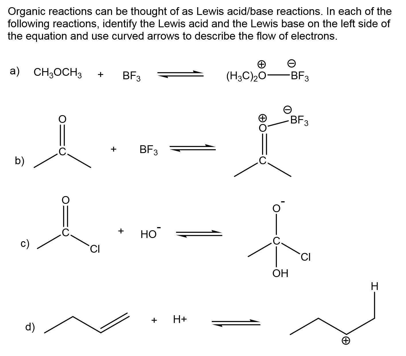 Solved Organic Reactions Can Be Thought Of As Lewis Acid