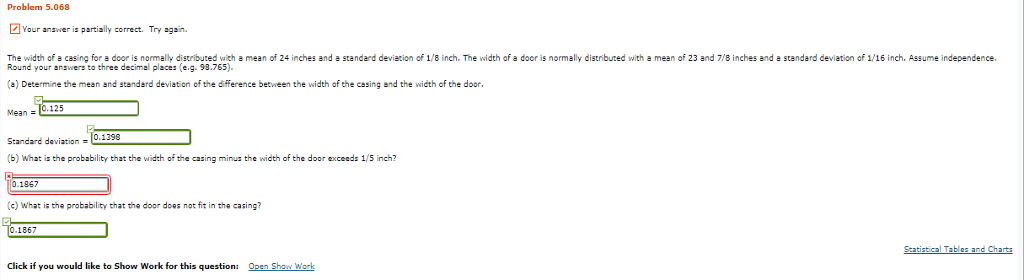 Solved Problem 5 068 Your Anawer Is Partially Correct Tr
